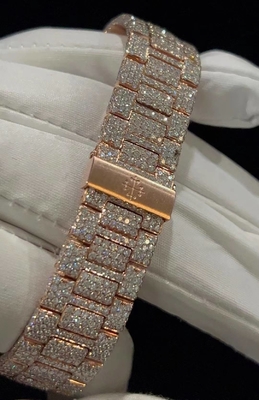 Steel Body Full Iced Out Moissanite Diamond Watch Wrist Watch Handmade