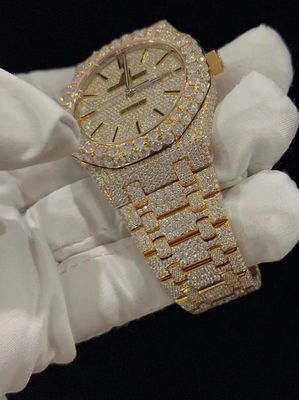 Men Luxury Bling Iced Out Watches Moissanite  Mens Watch On Wrist