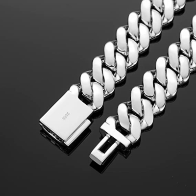 NGTC Moissanite Cuban Chain 925 Sterling Silver  Miami Cuban Chain 13mm Width