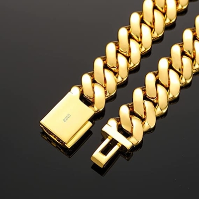 NGTC Moissanite Cuban Chain 925 Sterling Silver  Miami Cuban Chain 13mm Width