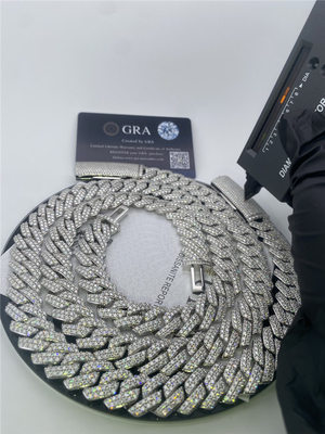 Flawless Moissanite Hip Hop Chains Custom Stamped  American Diamond Necklace
