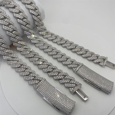 Flawless Moissanite Hip Hop Chains Custom Stamped  American Diamond Necklace