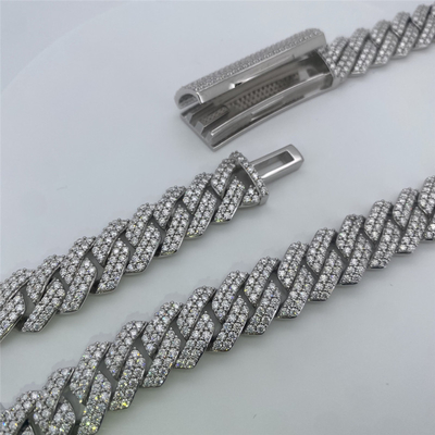 18mm Sterling Silver Men's Hip Hop Jewelry 24 Inch OEM Moissanite Hip Hop Jewelry