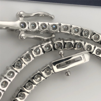 3mm 5.0mm Moissanite Tennis Necklace Moissanite Tennis Chain For Wedding