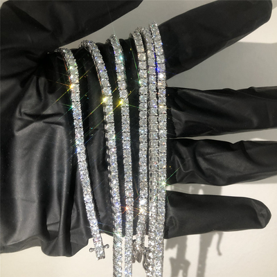 3mm 5.0mm Moissanite Tennis Necklace Moissanite Tennis Chain For Wedding