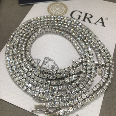 2mm Moissanite Tennis Necklace Round Cut  6mm Diamond Tennis Chain