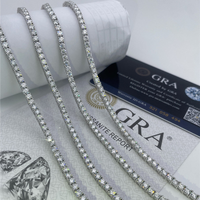 2mm Moissanite Tennis Necklace Round Cut  6mm Diamond Tennis Chain