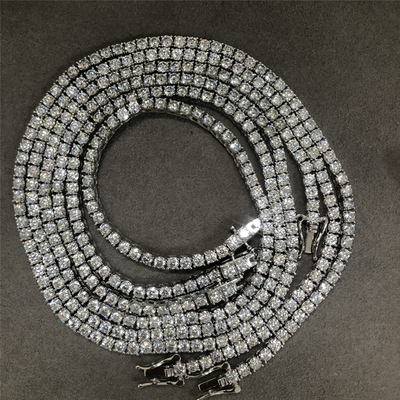 2mm Moissanite Tennis Necklace Round Cut  6mm Diamond Tennis Chain