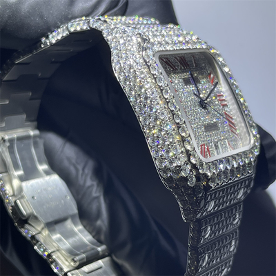 ODM Natural Bussdown Watch Rapper iced Out Moissanite Santos