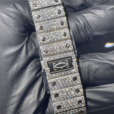  Santos Iced Out Moissanite Watch