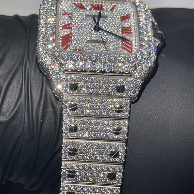 ODM Natural Bussdown Watch Rapper iced Out Moissanite Santos