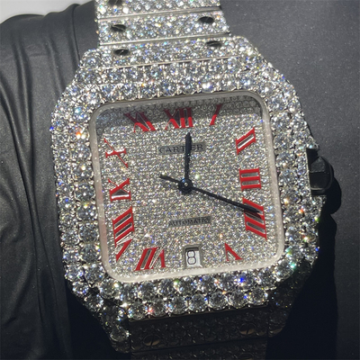 ODM Natural Bussdown Watch Rapper iced Out Moissanite Santos