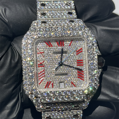 ODM Natural Bussdown Watch Rapper iced Out Moissanite Santos