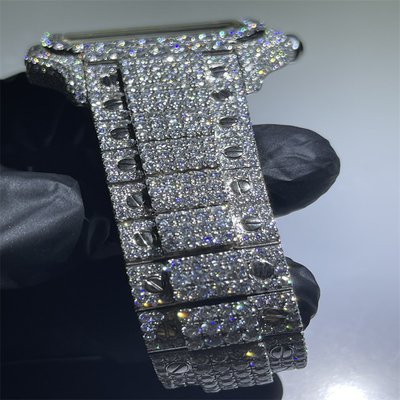 Conflict Free Lab Diamond Watch VVS Iced Out Moissanite Watch Bezel