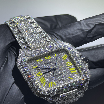 Conflict Free Lab Diamond Watch VVS Iced Out Moissanite Watch Bezel