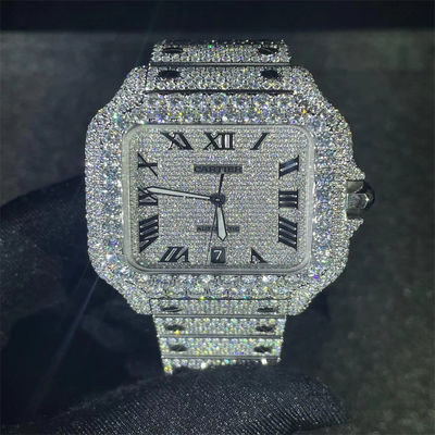 Moissanite  Watch Luxury White Dial Iced Out  Watch ODM Custom Watches For Men