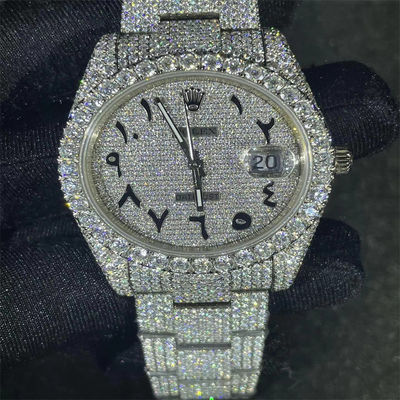 OEM Hip Hop Moissanite Mens  Iced Out Watches In Wrist