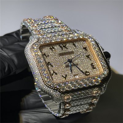 Eco Friendly Moissanite Cartier Watch Pocket Friendly ODM Diamonds Watch For Men
