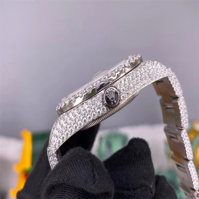 Hip Hop 3EX Moissanite Watch Rolex Conflict Full Iced Out Vvs Diamond Watch