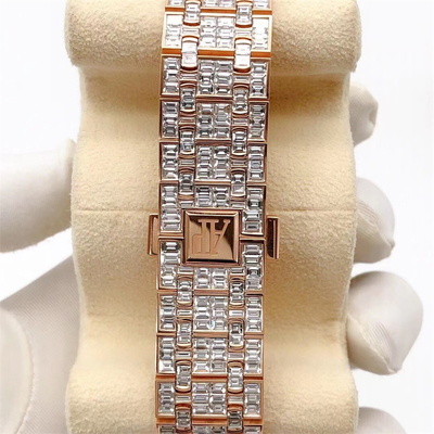 Men Brand Moissanite Diamond Watches Handmade Inlay Buss Down Watch VVS