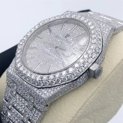 3Atm Water Resistant Iced Out Moissanite Watch Original VVS1 Buss Down Watch