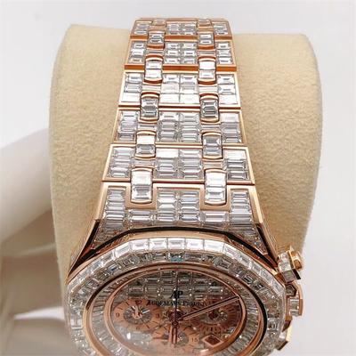 Handmade Moissanite AP Watch Jewelry Inlay Iced Out Moissanite Stainless Steel