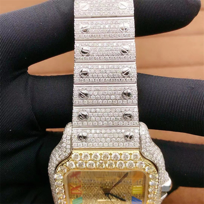 41mm Tester Moissanite Watch Tester D Color  Santos On Wrist
