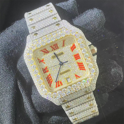 26Carats Two Tone Diamond Watch Santos VVS1 Diamond Stainless Steel Watch VS1