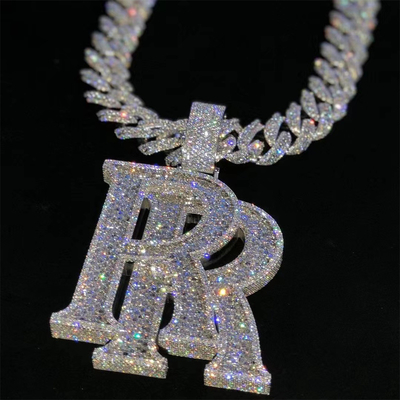 8 Inches Hip Hop Jewelry Mens Letter Pendant Iced Out Hip Hop Chains For Mens