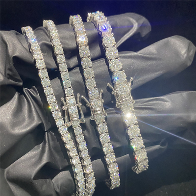 5MM Moissanite Tennis Chain 6.5MM Lab Diamond Tennis Chain 925 Sterling Silver