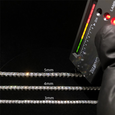Hip Hop Moissanite Tennis Necklace 925 Sterling Silve VVS Diamond Tennis Necklace
