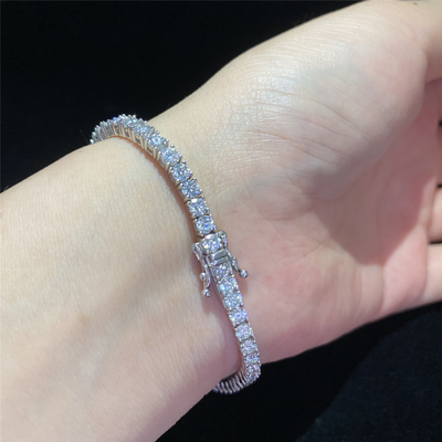 5MM Moissanite Tennis Chain 6.5MM Lab Diamond Tennis Chain 925 Sterling Silver