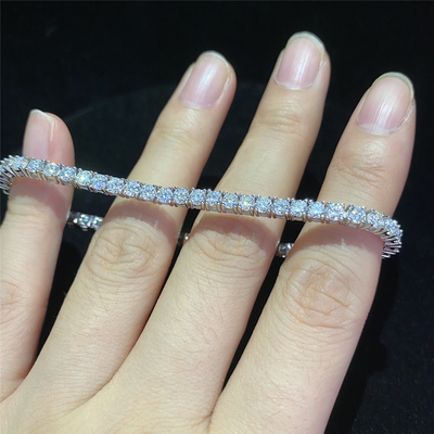 Hip Hop Moissanite Tennis Necklace 925 Sterling Silve VVS Diamond Tennis Necklace
