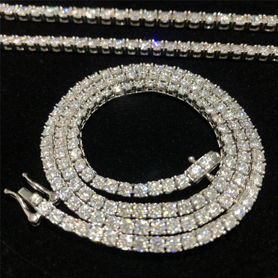 5MM Moissanite Tennis Chain 6.5MM Lab Diamond Tennis Chain 925 Sterling Silver