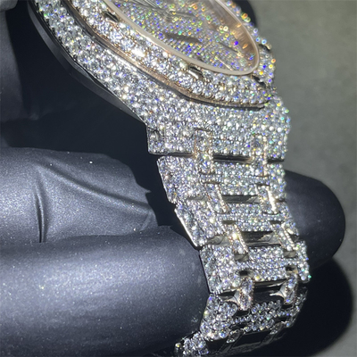 Custom Luxury Moissanite Iced Out Watch VVS Stainless Steel Diamond Watch