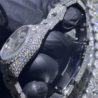 31mm White Loose Moissanite Diamond Watch Gem Stone Moissanite Watch  For Men