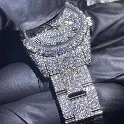 31mm White Loose Moissanite Diamond Watch Gem Stone Moissanite Watch Rolex For Men