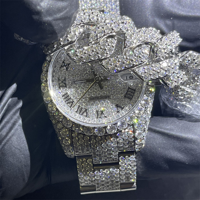 31mm White Loose Moissanite Diamond Watch Gem Stone Moissanite Watch Rolex For Men
