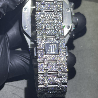 Super Clone Replica Iced Out  VVS Moissanite Watch For Copy Moissanite AP