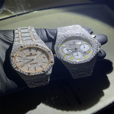 Super Clone Replica Iced Out  VVS Moissanite Watch For Copy Moissanite AP