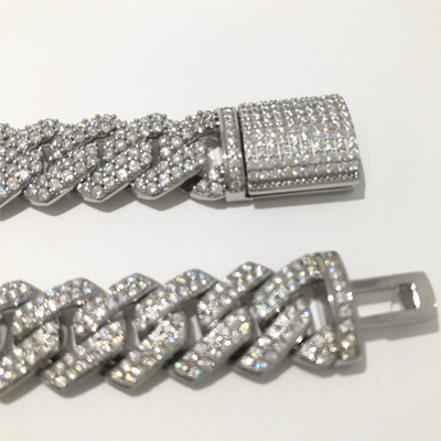 Miami Moissanite Cuban Chain Luxury Rapper Vvs Moissanite Cuban Link Bracelet