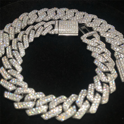 925 Sterling Silver Moissanite Cuban Link Pendant Moissanite Link Gold Gold