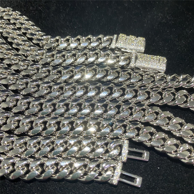 Custom Name Moissanite Cuban Link Bracelet S925 Sterling Silver Vvs Diamond Necklace