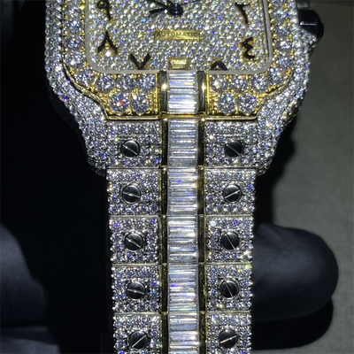Round Brilliant Cut Moissanite Cartier Watch