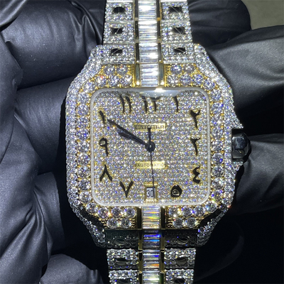 Round Brilliant Cut Moissanite Cartier Watch