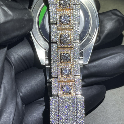 Hip Hop Rolex Moissanite Watch G Shock  Luxury Bust Down Diamond Watch