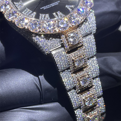 Hip Hop Rolex Moissanite Watch G Shock  Luxury Bust Down Diamond Watch