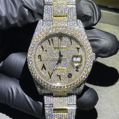 High End Jewelry Moissanite Diamond Watch Rolex 2824 Natural Diamond Watch