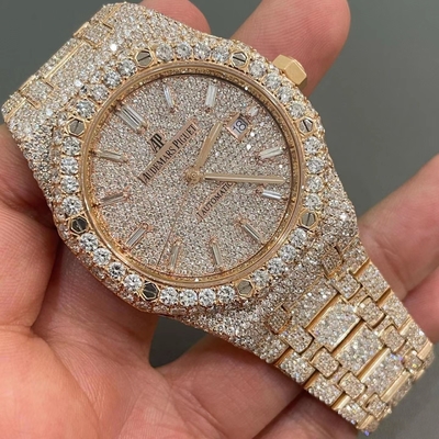 Hip Hop Hand Setting Moissanite Audemars Piguet Luxury Moissanite Ap Watch