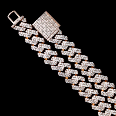 14mm Moissanite Diamond Cuban Link Hip Hop Vvs Moissanite Cuban Link Jewelry